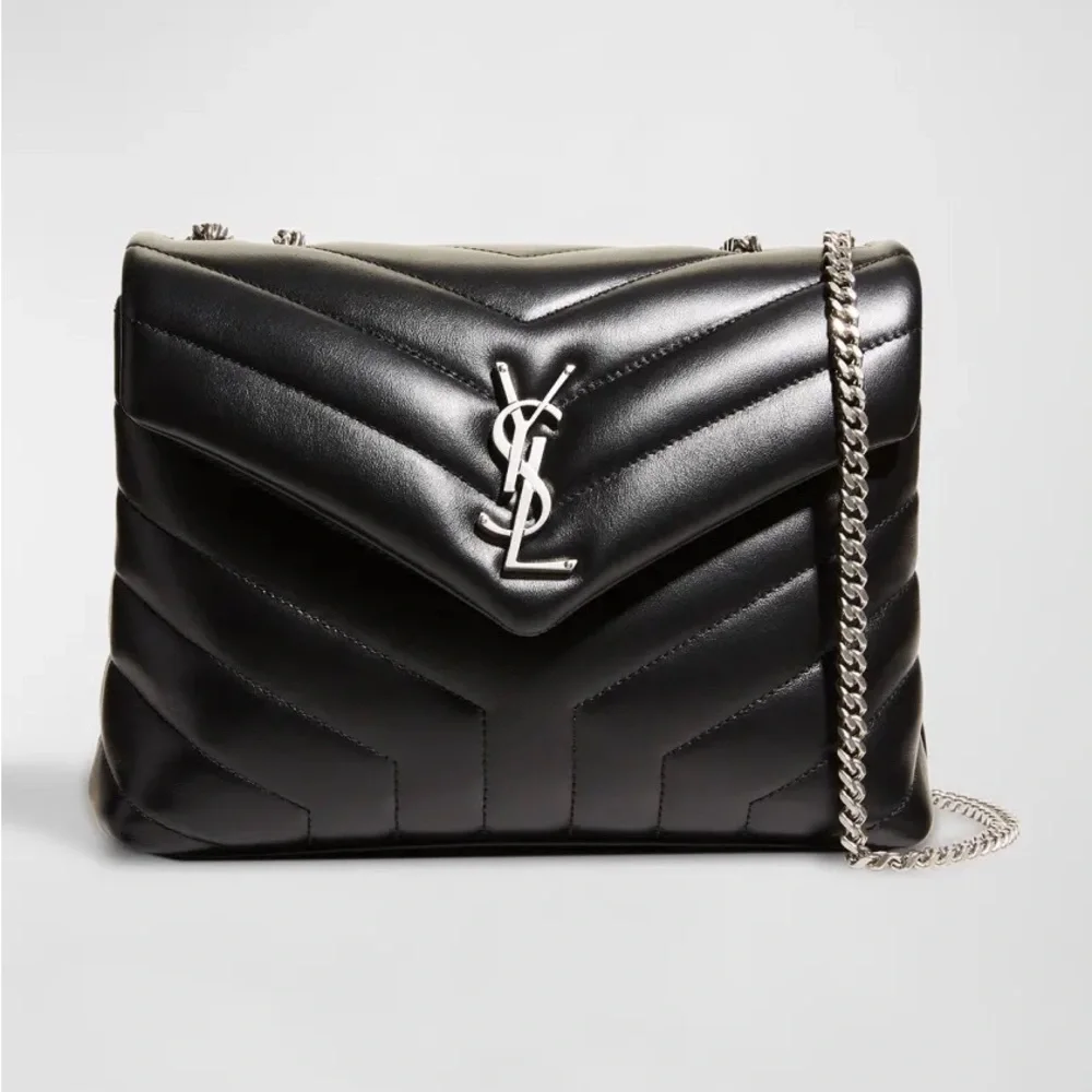 NWT YSL Loulou Small Matelasse Calfskin Flap Bag w/ Metal Straps - Picture 5 of 14